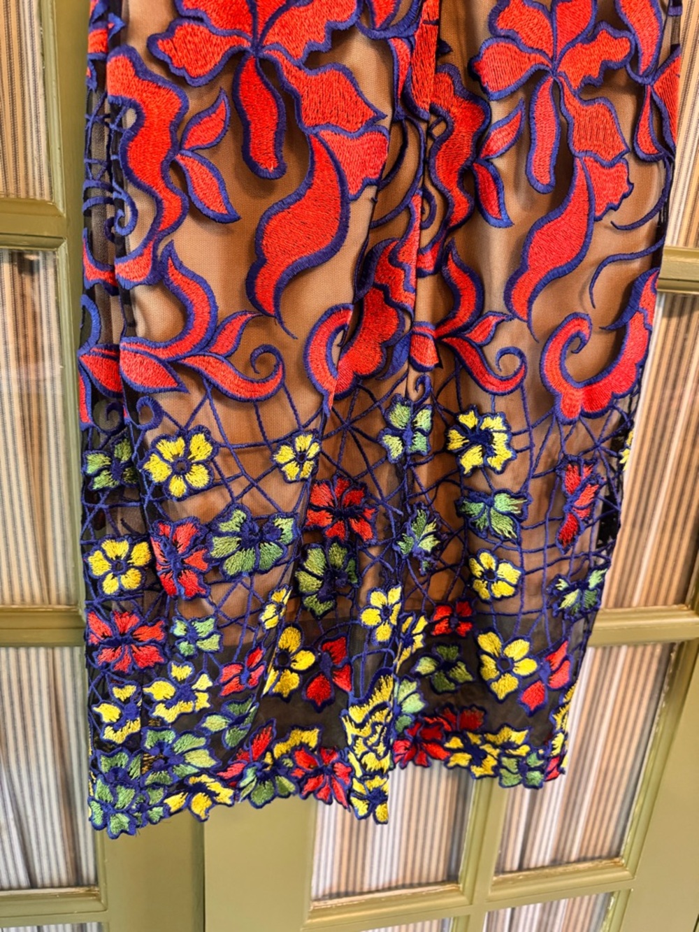 Jovani Sheer Floral Embroidered Midi Dress - New With Tags - Picture 5 of 8